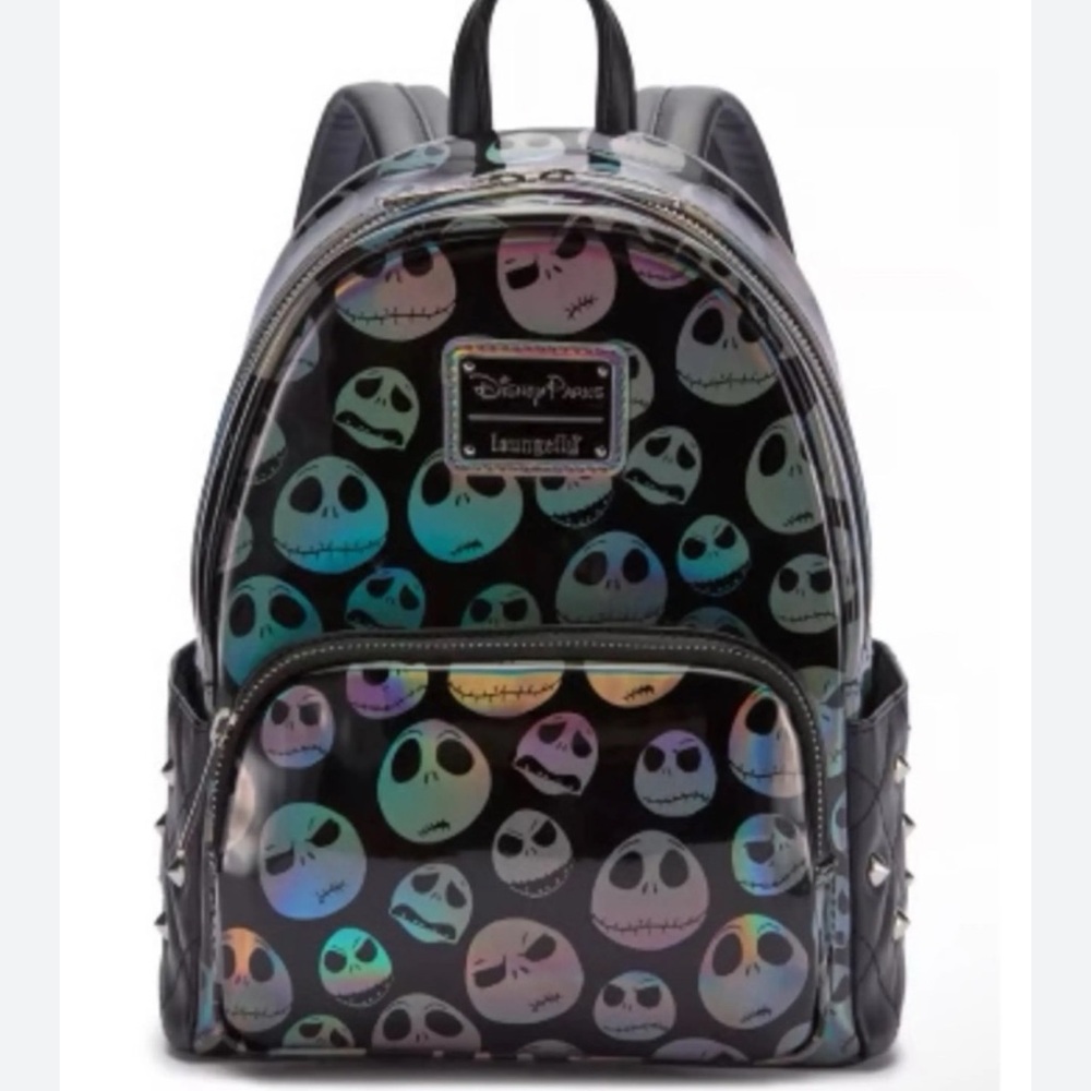 Loungefly Disney Parks NBC Jack Skellington holographic mini Backpack New!